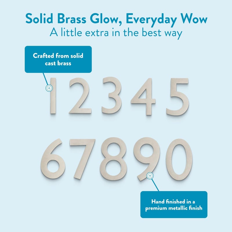 Architectural Mailboxes 3582SN-2 4 inch Solid Brass Floating House Number, 2, Satin Nickel - Image 4